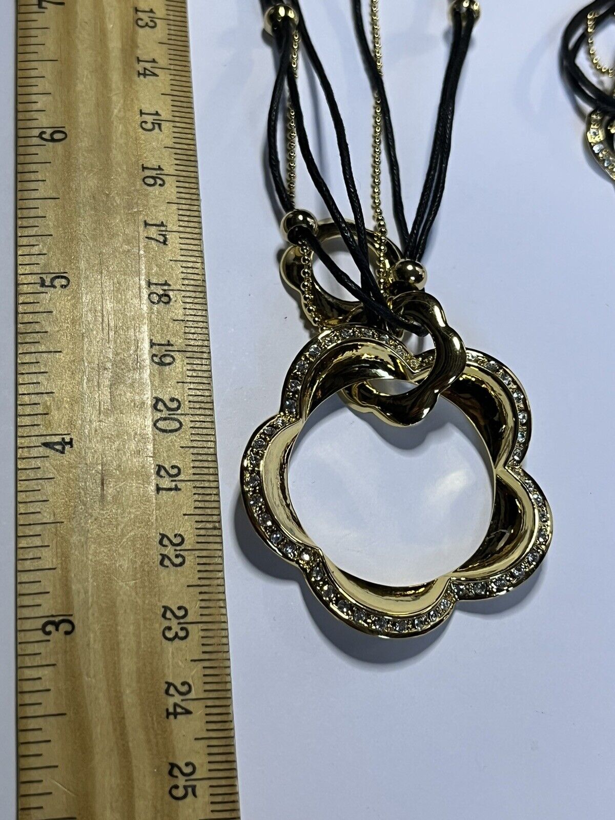 Vintage Gold Tone Diamanté Flowers Bracelet Necklace Earring Set