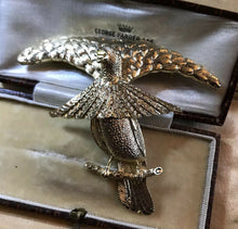Vintage Gold Tone Exotic Bird Brooch