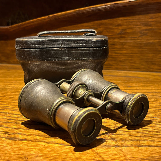 Antique Opera Binoculars Original Leather Lined  Case