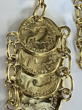 Vintage Etruscan Gold Tone Replica Coins Earrings