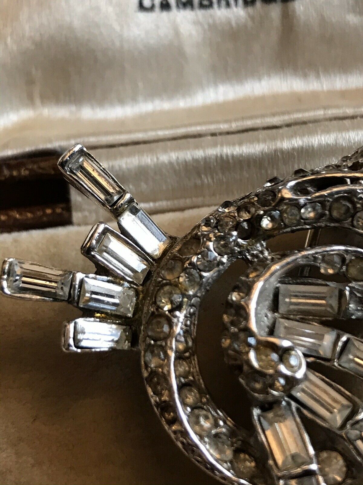 Vintage Silver Tone Paste Brooch