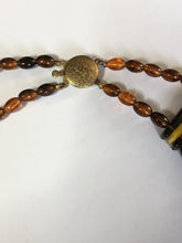 Vintage Lucite Butterscotch Brown Black Collar Statement Necklace