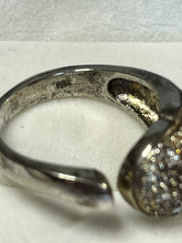 Vintage Sterling Silver Diamanté Heart Ring