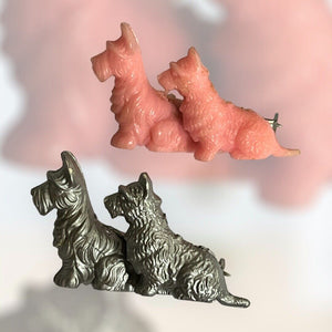 Silver sales dog brooches
