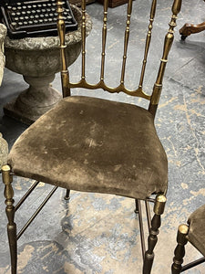 Mid Century Brass Chiavari Chairs