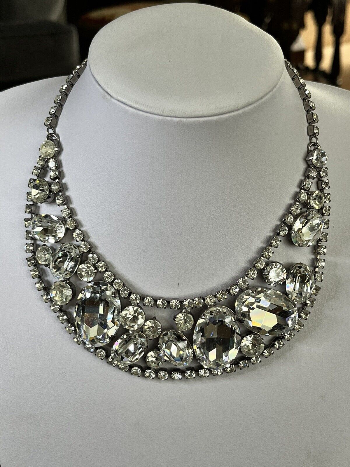 Vintage Large Diamanté Collar Bracelet