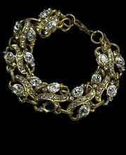 Vintage Signed Gold Plated Detailed Diamanté Bracelet