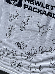 Signed Spurs Shirt, Framed With Lots Of Signatures.