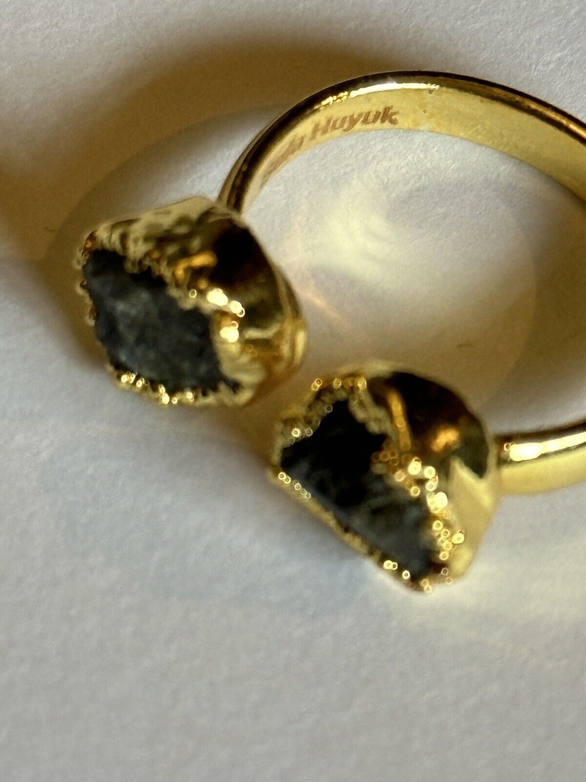 Sera Huyuk 18k Gold Vermeil Etruscan Raw Grey Tanzanite Ring