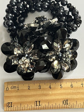 Butler And Wilson Gunmetal Black Flowers Beaded Statement Bracelet