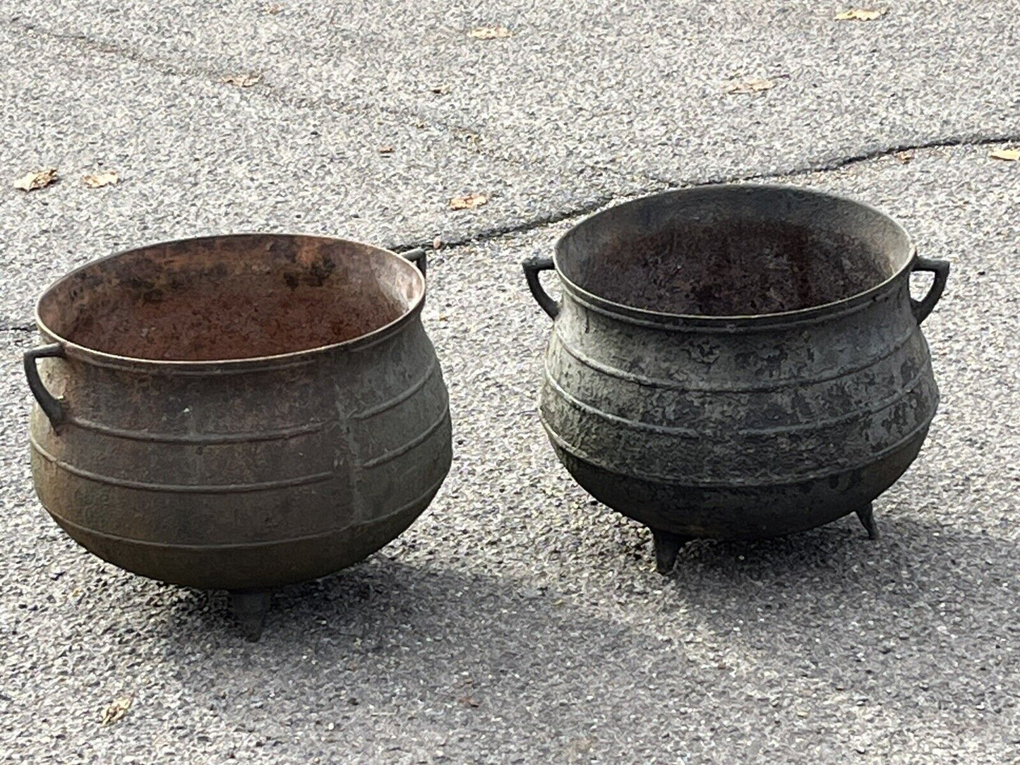 Old Cast Iron Cooking Pots, 5 Gallon.