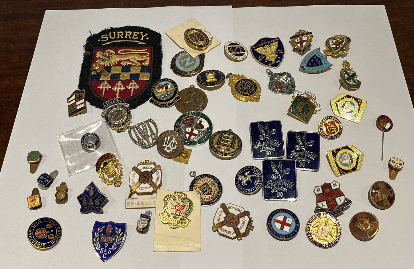 Old Badges. Mostly Bowls Awards And Club Badges
