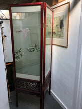 2 Section Folding Bedroom Screen With Silk Glazed Panels. Country House