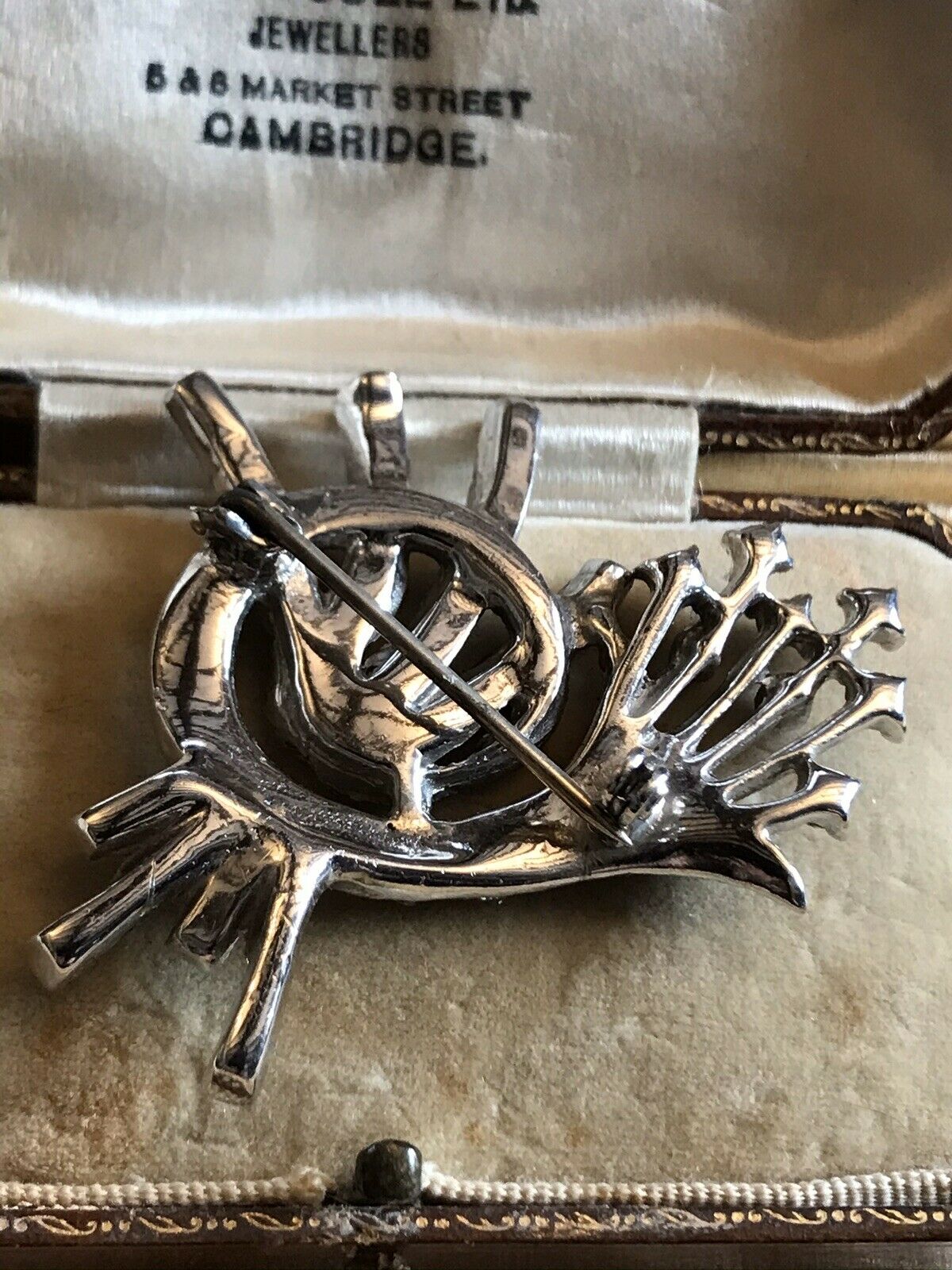 Vintage Silver Tone Paste Brooch