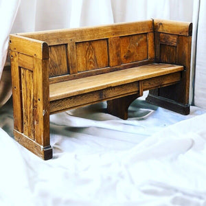 Georgian Oak Bench, Panelled Sides And Back, Heavy & Great Quality