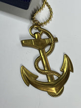 Vintage Gold Tone Statement Anchor Pendant Necklace