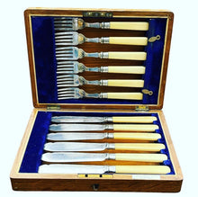 Fish Servers In Original Oak Case