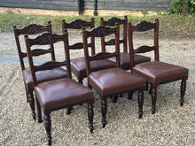 Mahogany Extending Dining Table & 6 Chairs. With 2 Leaves.