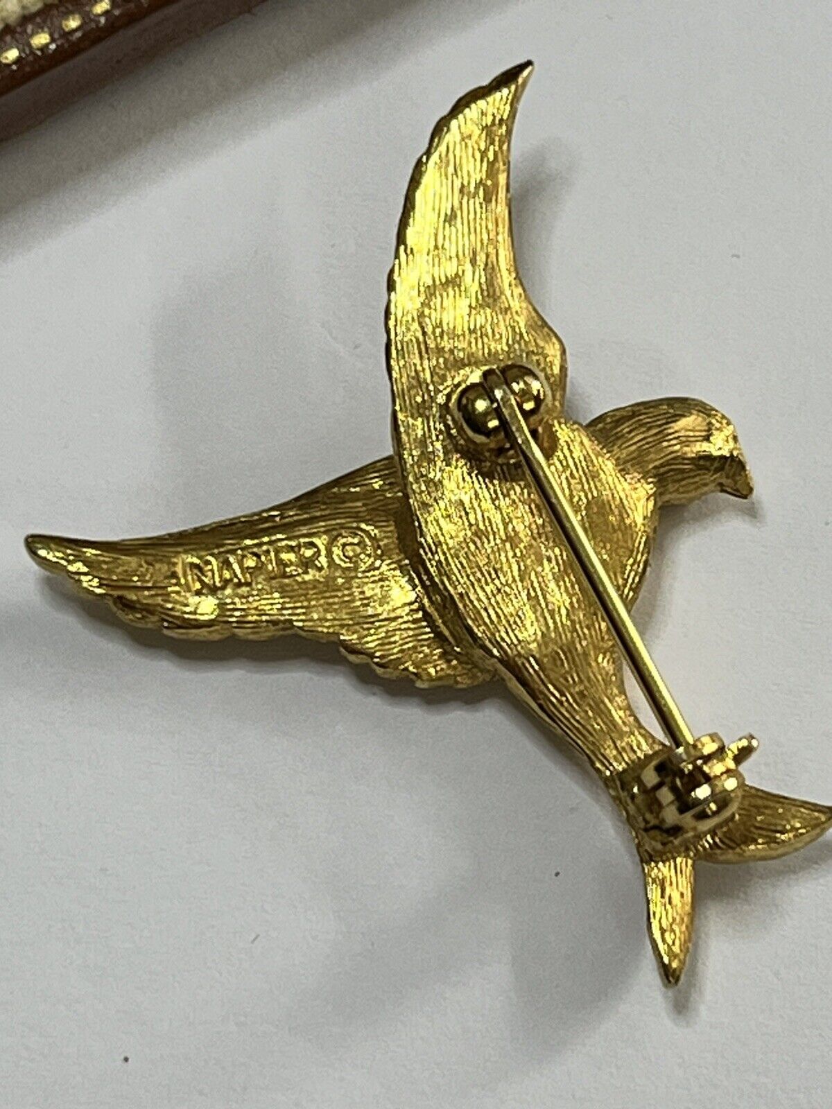 Vintage Napier Signed Gold Tone Bird Brooch