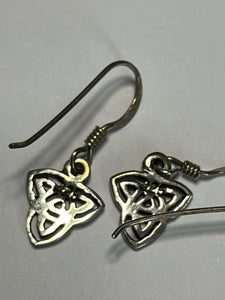 Vintage Celtic Cut Out Silver 925 Drop Earrings