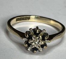 Vintage 9ct Gold Diamond Sapphire Snowflake Ring Size K