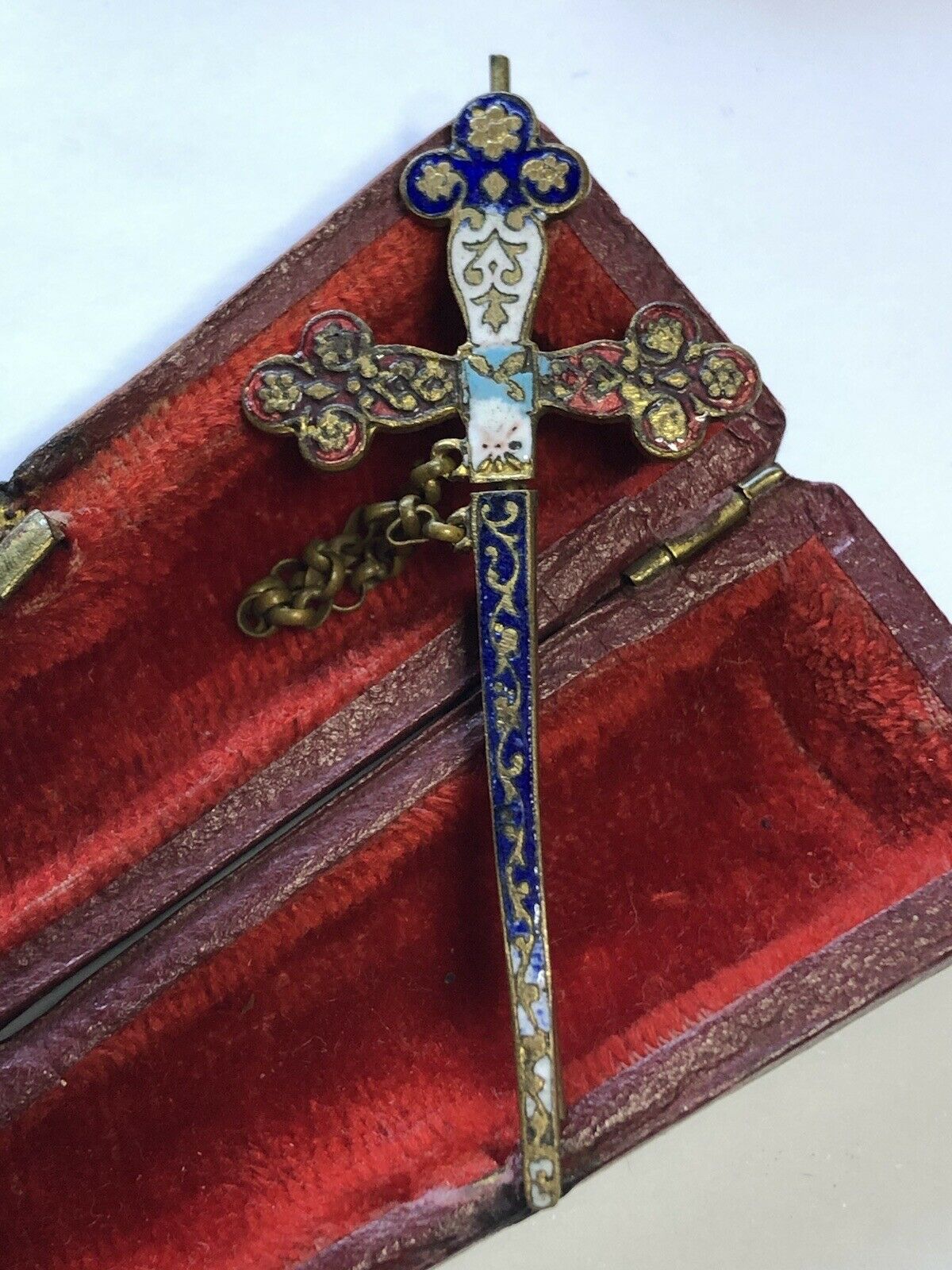 Vintage Enamel Sword Scabbard Stick Pin Brooch Lapel