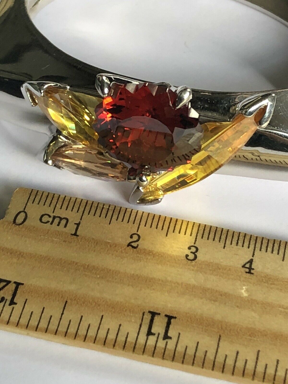 Vintage Silver 925 Statement Swarovski Crystal Bracelet