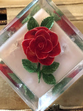 Vintage Reverse Carved Rose Acrylic Lucite Brooch