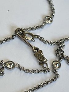 Vintage 18ct White Gold Diamond Drop Necklace 8.10g