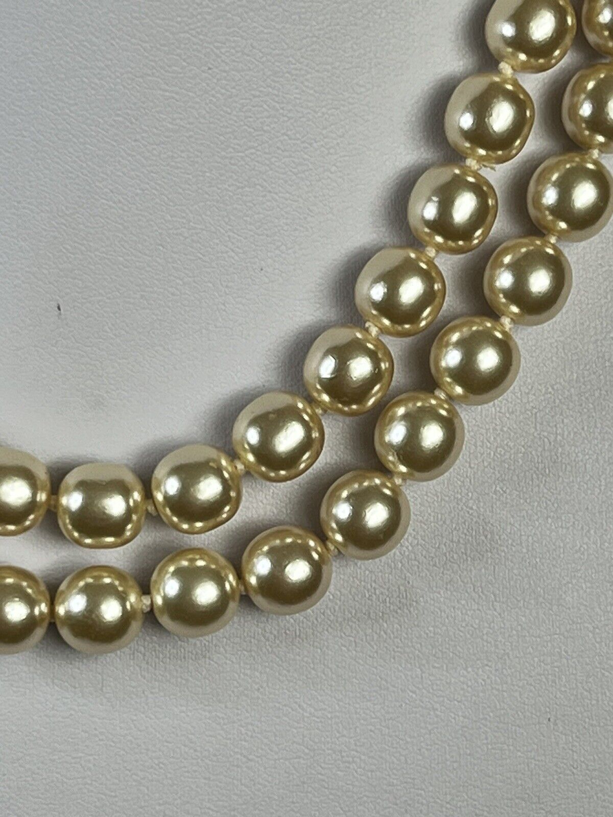 Vintage Faux Pearl Double Strand Necklace