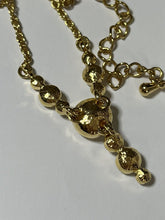 Vintage Signed 1980s Gold Plated Crystal Necklace Old New Stock