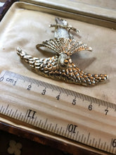 Vintage Gold Tone Exotic Bird Brooch