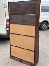 Edwardian Oak Sectional Bookcase With Lead light Glazing.