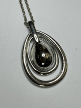 Vintage Swarovski Swan Signed Teardrop Pendant Necklace
