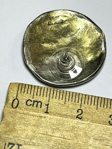 Vintage 90s Designer DKNY Signed Earrings Gold Silver Tone
