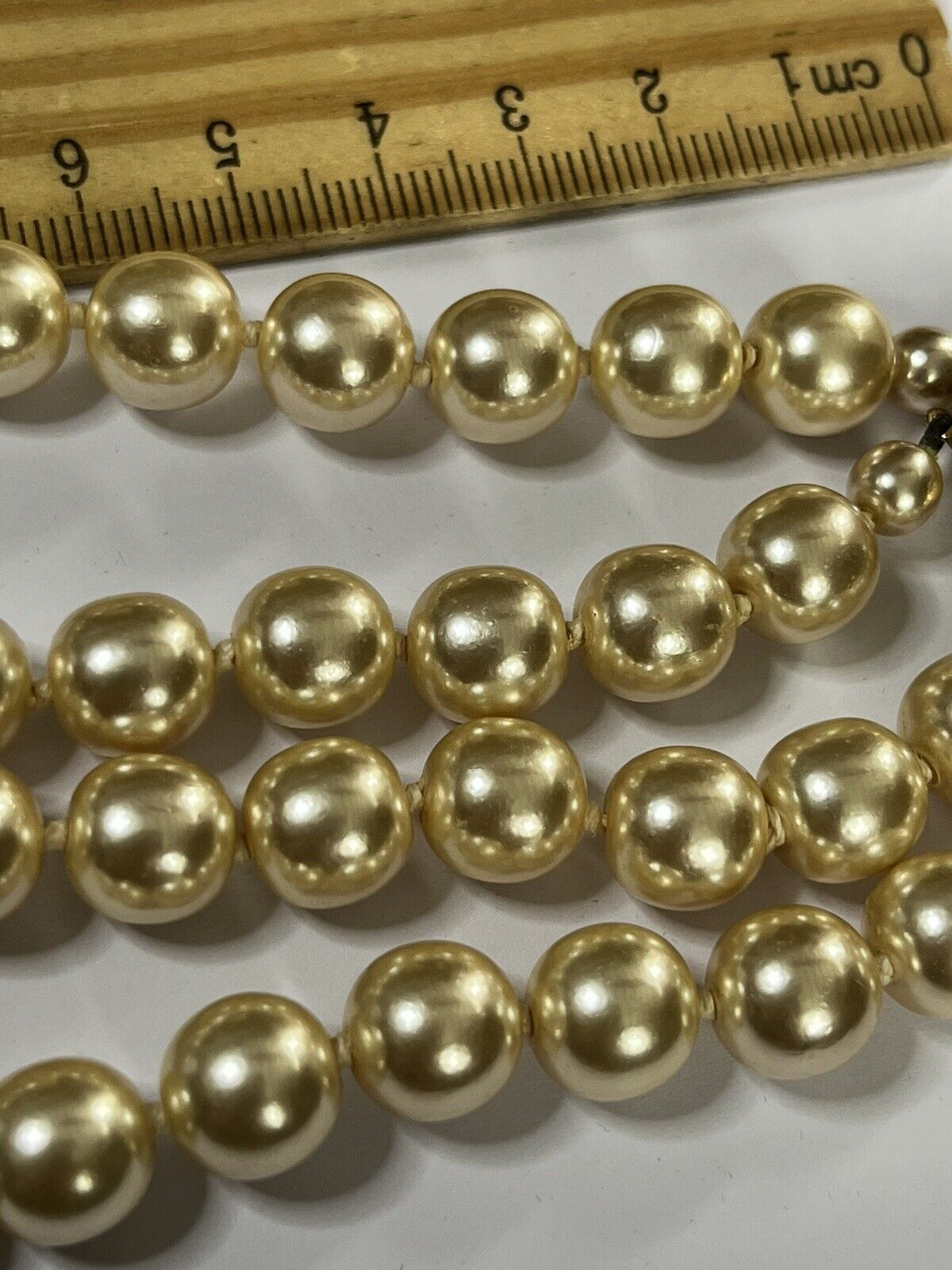 Vintage Faux Pearl Double Strand Necklace