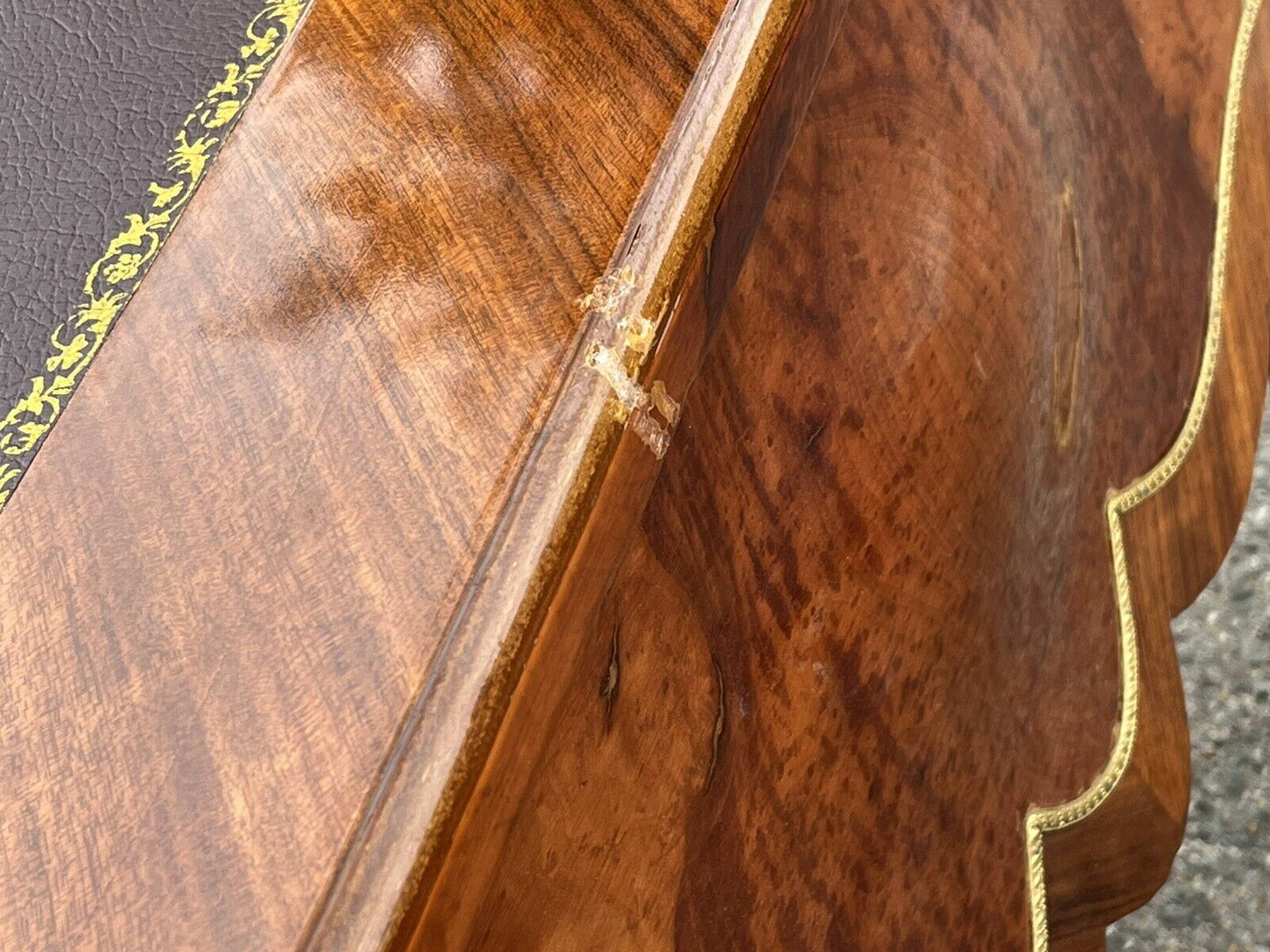Pair Of Large Inlaid Kingswood Desks With Brass Decoration, Very Impressive.