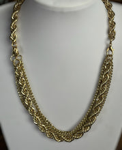 Vintage 1980s Gold Plated Multi Way Rope Chain Necklace
