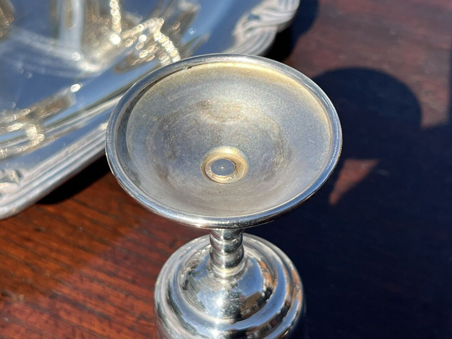 8 English Silver Plate Goblets & Silver Plate Tray