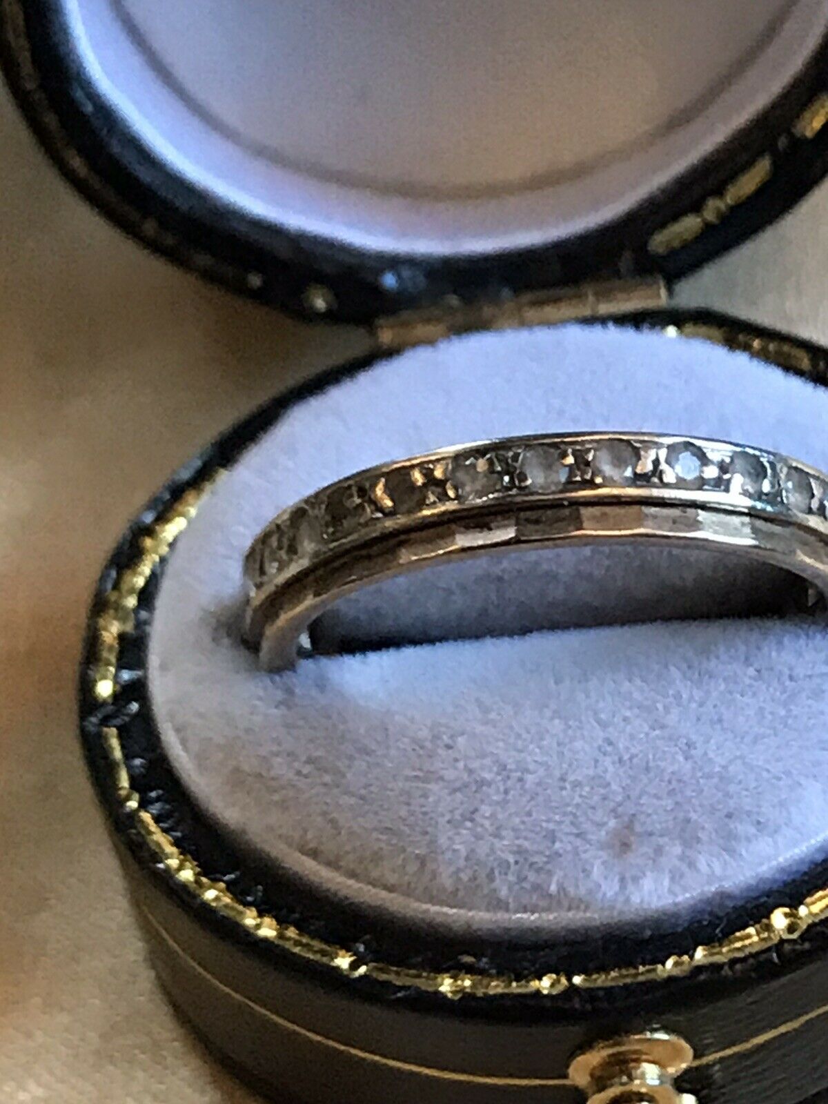 Vintage 9ct Gold And Silver Paste Ring