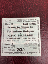 Tottenham Hotspur V O F K Belgrade Semi Final European Cup Ticket