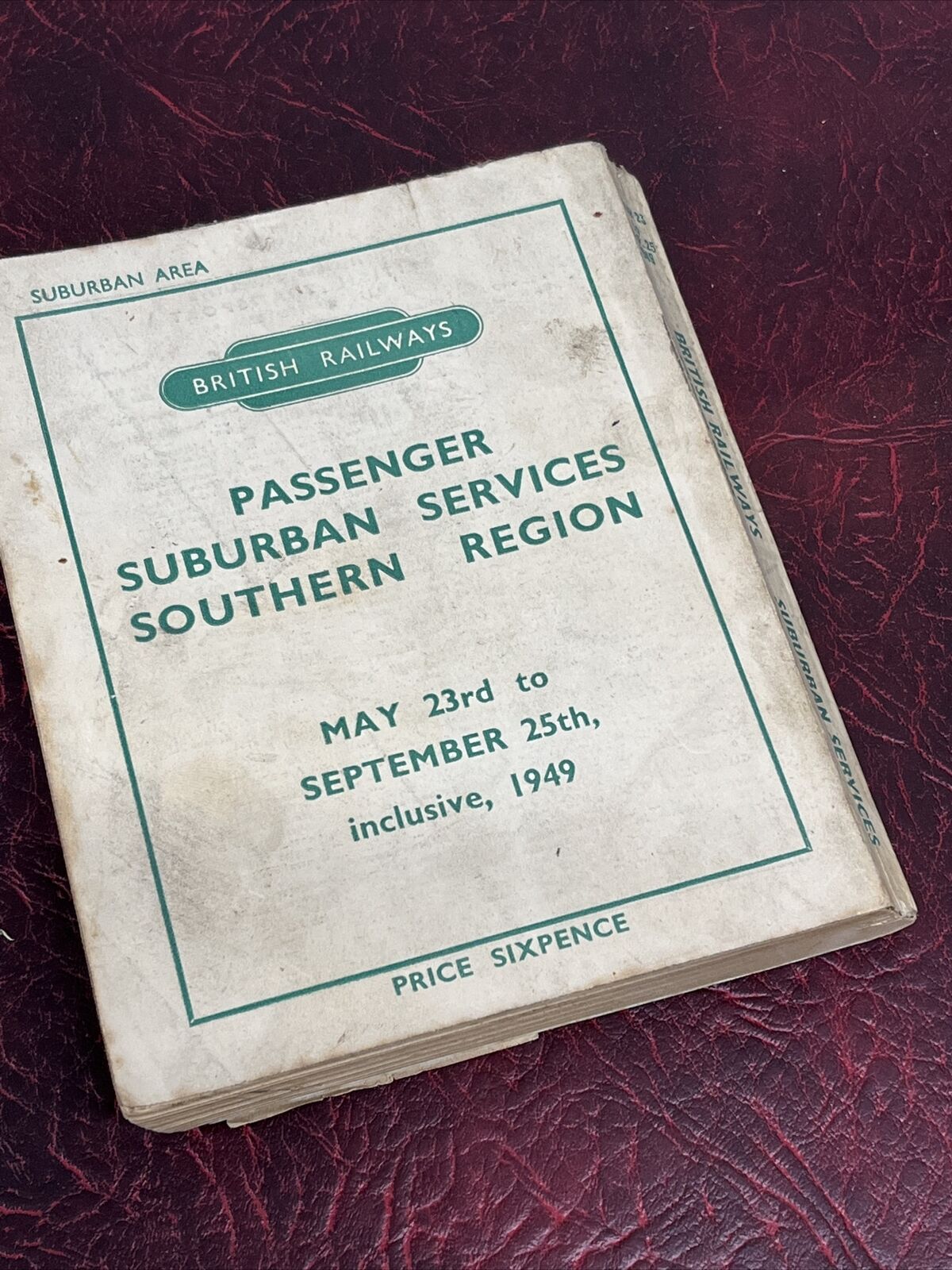 1949 Passenger Suburban Services Southern Region Timetable