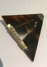 Vintage Brooch 1980s Statement Acrylic Diamanté Modernist