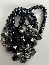 Butler And Wilson Gunmetal Black Flowers Beaded Statement Bracelet