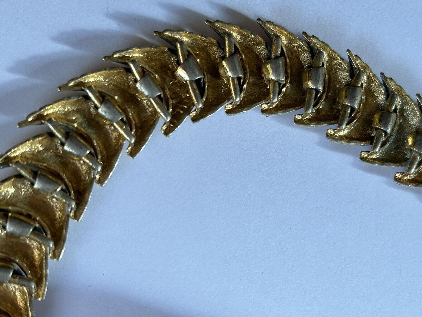 Vintage Gold Tone Half Moon Bracelet
