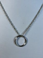Vintage Hammered Sterling Silver Ring On Chain
