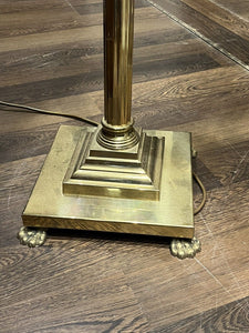 Brass Corinthian Column Standard Lamp And Matching Table Lamp