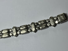 Antique Victorian/Edwardian Red Clear Paste Detailed Metalwork Bracelet