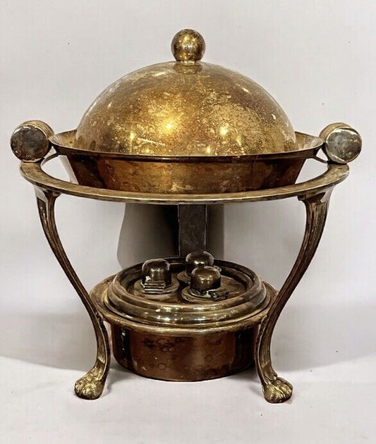 Silver Plate Spirit Sauce Warmer On Stand