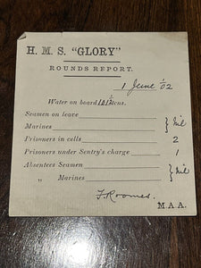 HMS Glory Original Ships Log Rounds Report